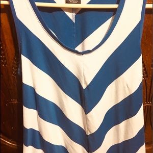 Blue and white cheveron tank top